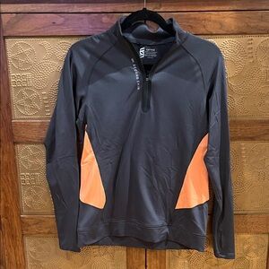 Second Skin Overalls Women's Gray and Orange Long Sleeve Pullover